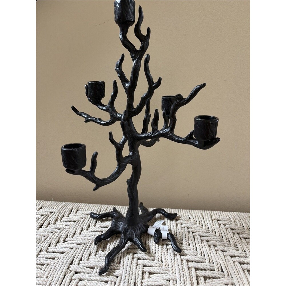 Pottery Barn Haunted Tree Candelabra 13" Halloween Taper Candle Holder NEW